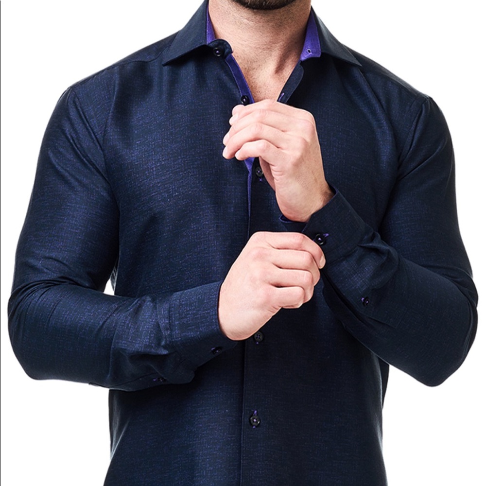 MACEOO Dress Shirt Luxor Purple Matrix